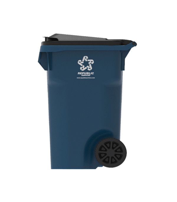 Republic Services Yard Waste Cart Recycle Cart and Trash Cart 65 Gallon