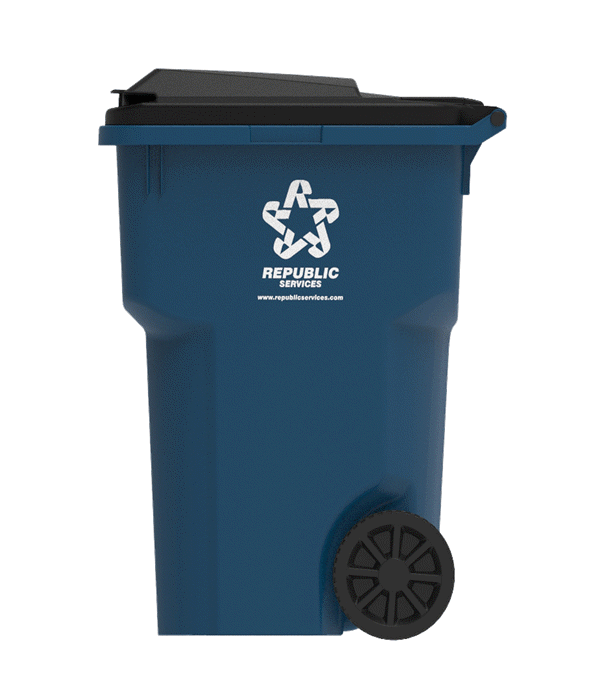 Republic Services Yard Waste Cart Recycle Cart and Trash Cart 95 Gallon