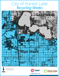 Forest Lake, MN Blue/Gray Recycling Map