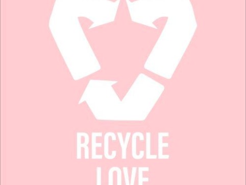 recycle love pink poster