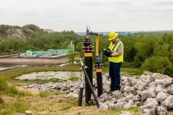 ES employee in the field checking systems