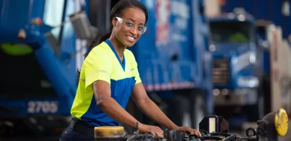 Employee smiling