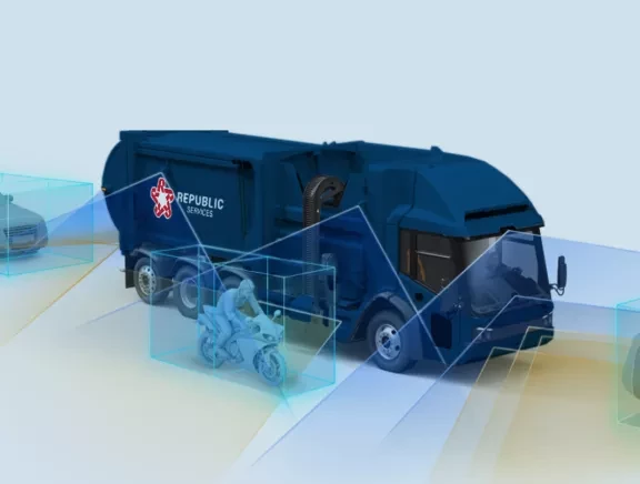 illustration of next-gen truck safety features
