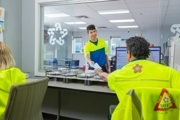 two employees in an office